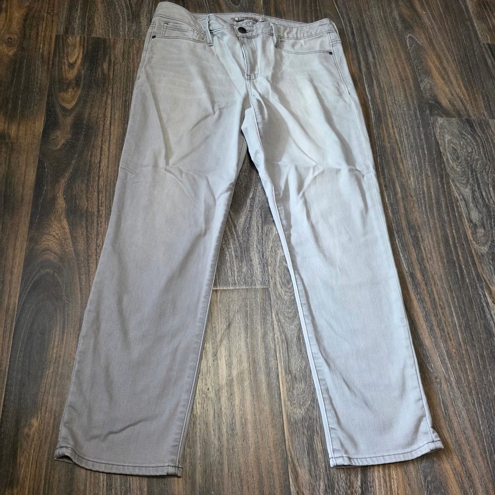 Athleta Sculpt Fiber Skinny Jeans Light Gray Denim Pants Womens Size 10 Mid Rise